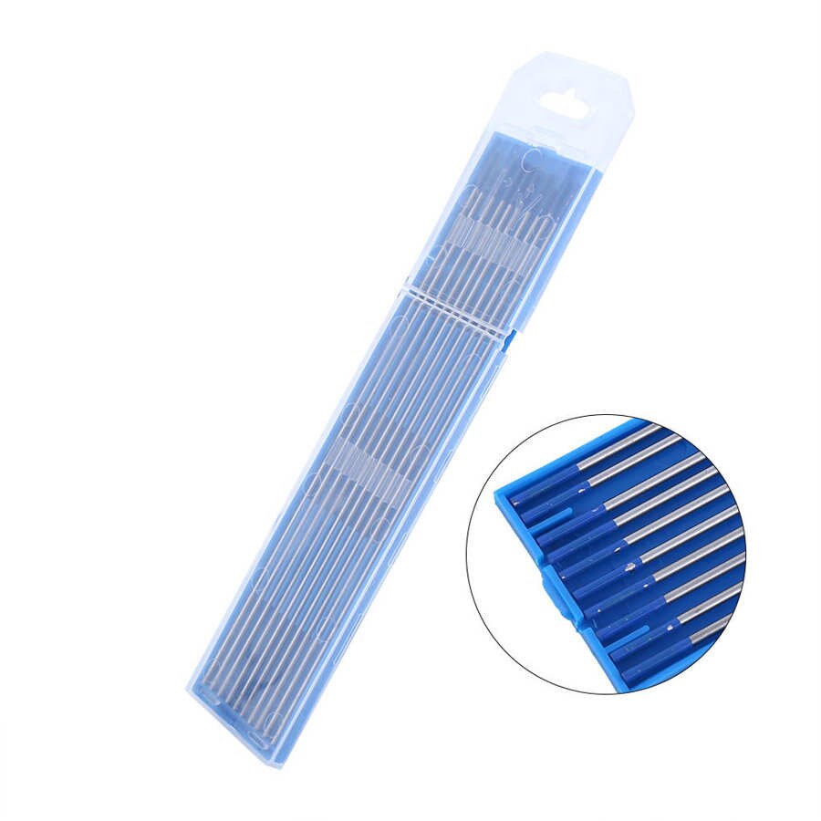 10pcs/Box Durable Lanthanated WL20 Blue Welding Tungsten Electrode: 1.6 x 150mm