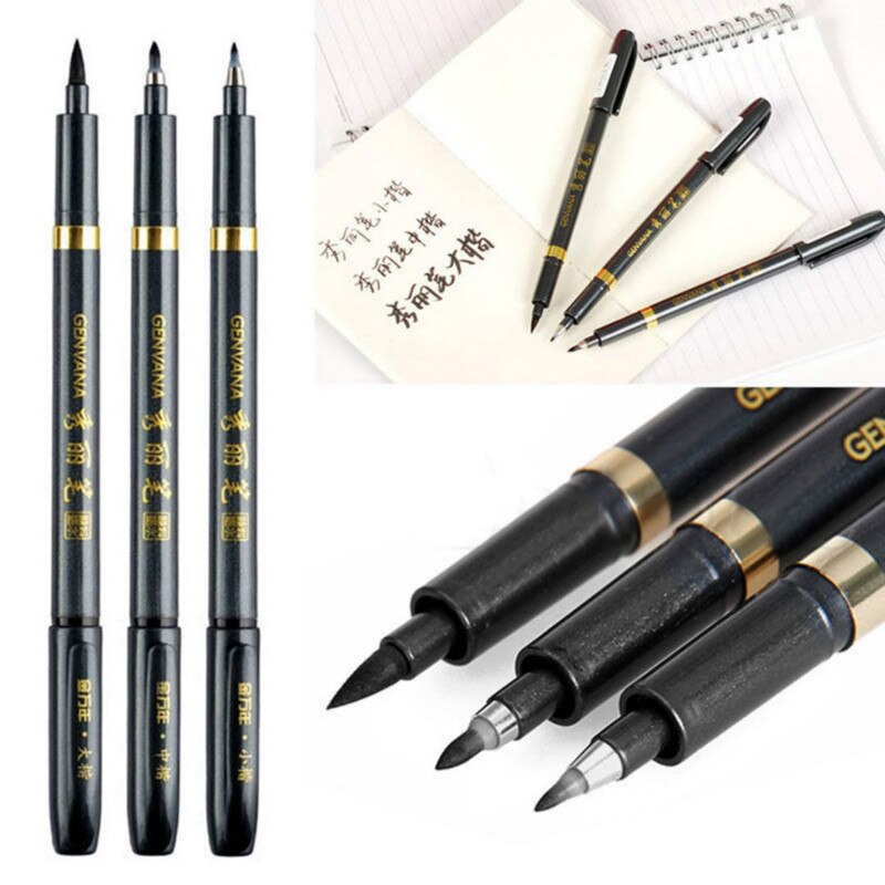 3pcs/Set Chinese Japanese Calligraphy Writing Art Painting Tool Brush Pen