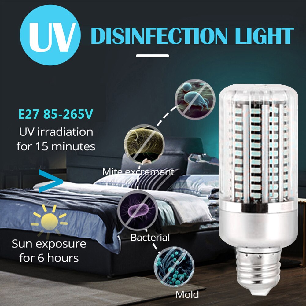 40W Uv Kiemdodende Lamp E27 Led Uvc Lamp Maïs Desinfectie Sterilisator Ozon Gratis Led Verlichting Thuis Schone Lucht Doden bacteriën Mijten