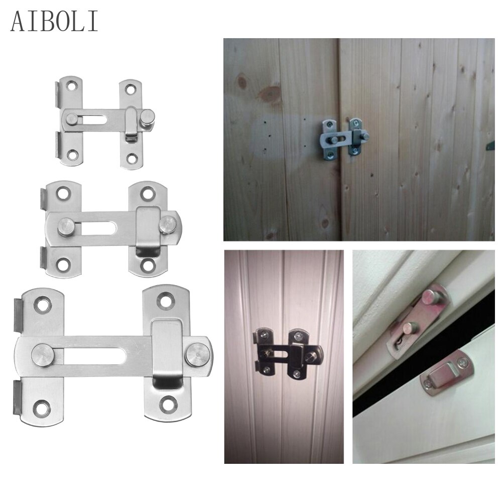 Guard Latch Bolt with Screws Sliding Window Door Lock Handle Stainless Steel Door Latch Home Safety Chain Door Home Hardware