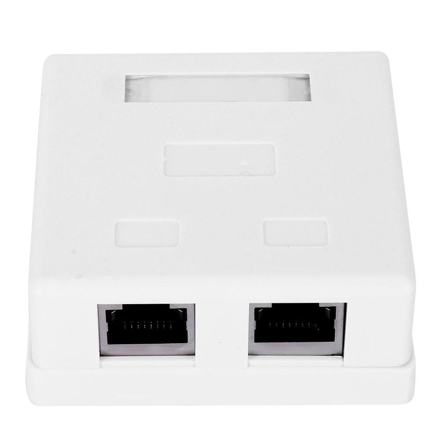 RJ45 Junction Box 8P8C Network Connector 2-Port female-female Desktop Extension Cable Mount Box Surface Jack Super 5 Shield