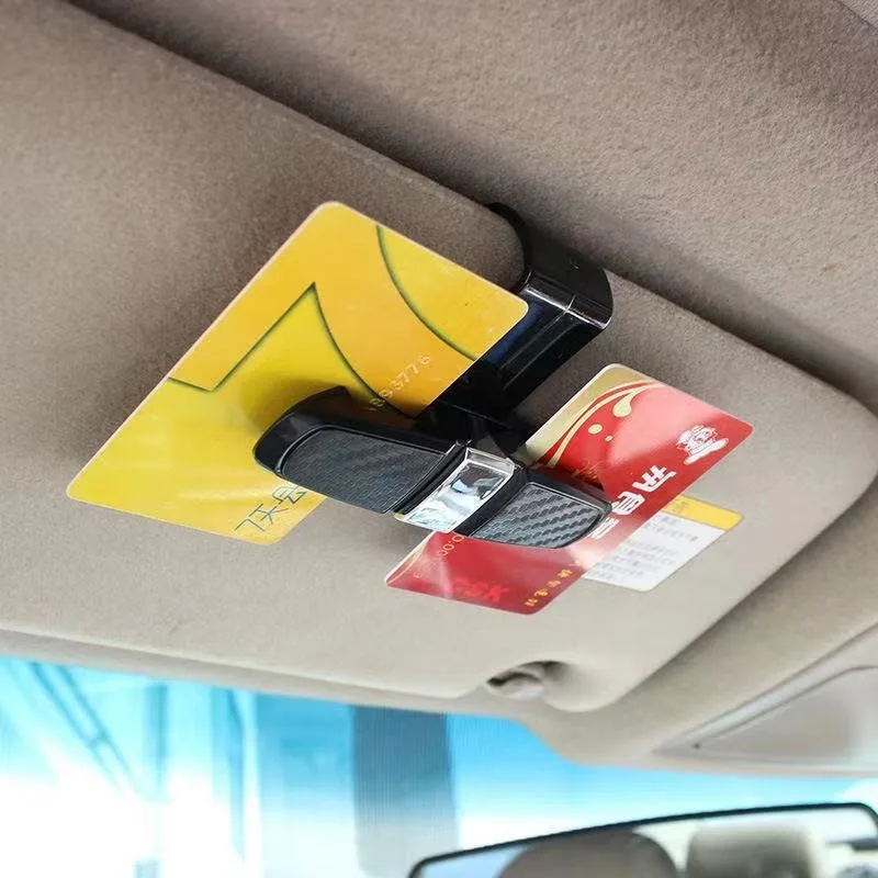 Auto Brilhouder Auto Zonneklep Bril Houder Zonnebril Clip Kaart Houder Pen Case Clip Box Universele Accessoires