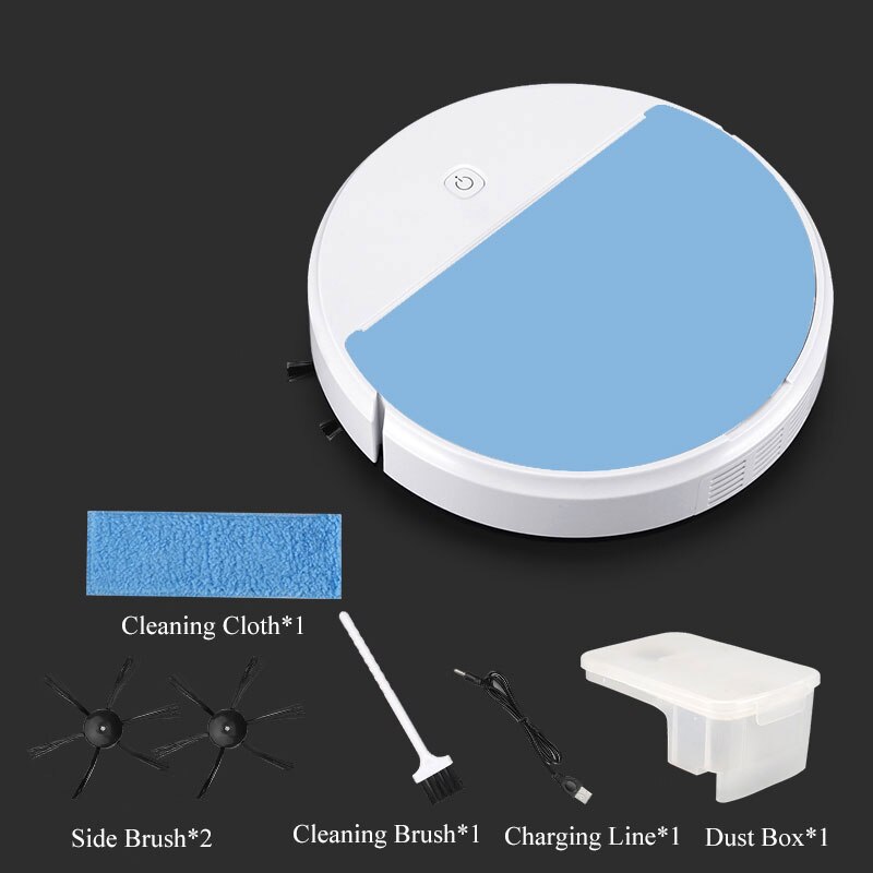 Fully Automatic UV Disinfection Cleaner Charging Sweeping Robot Smart Robot Vacuum Cleaner 1500pa USB Charging Sweeping Robot: Blue