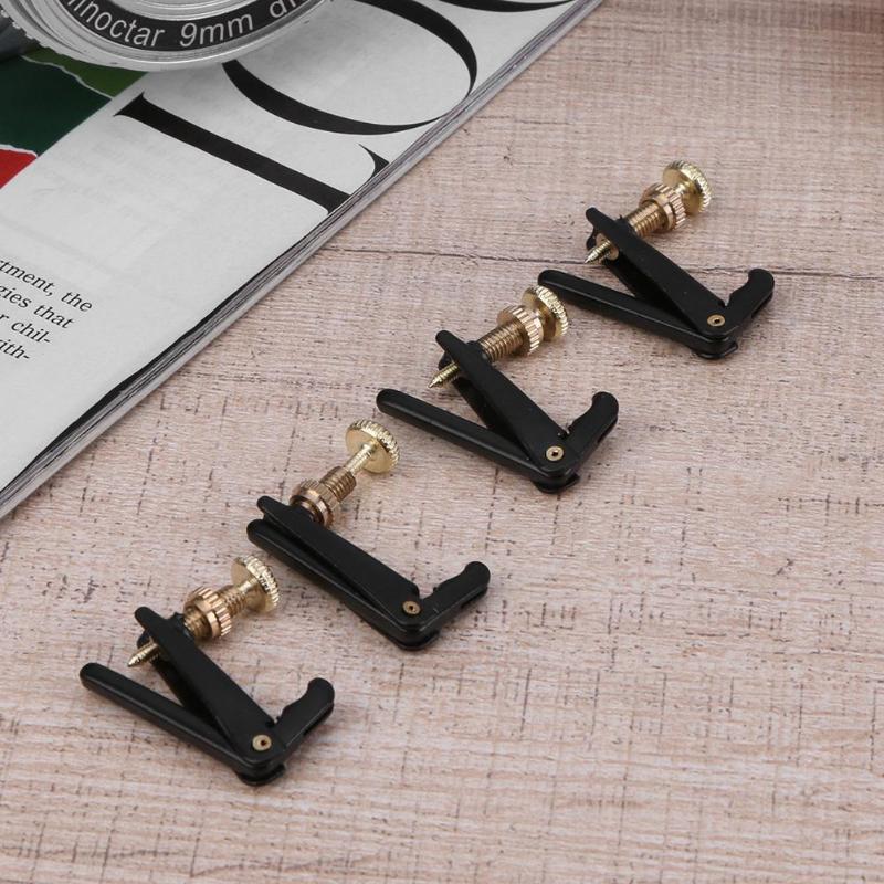 4 stuks 4/4-3/4 Professionele Viool Gebruik Plated Ijzer Viool Fijnstemmers Spinner Richter Snaren Haken voor Viool Musical instrument