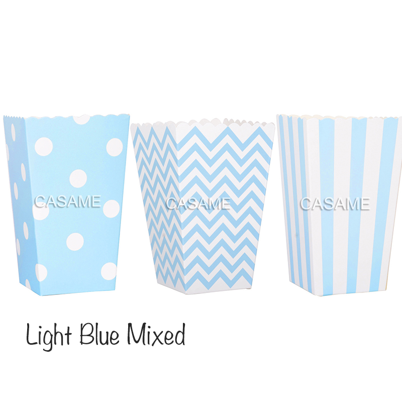 6 stks Rose Goud Roze Stijf Papier Mini Party Popcorn Dozen Pop Corn Snoep/Schil Gunst Zakken Bruiloft Verjaardag Film Party Servies: PEACOCK BLUE