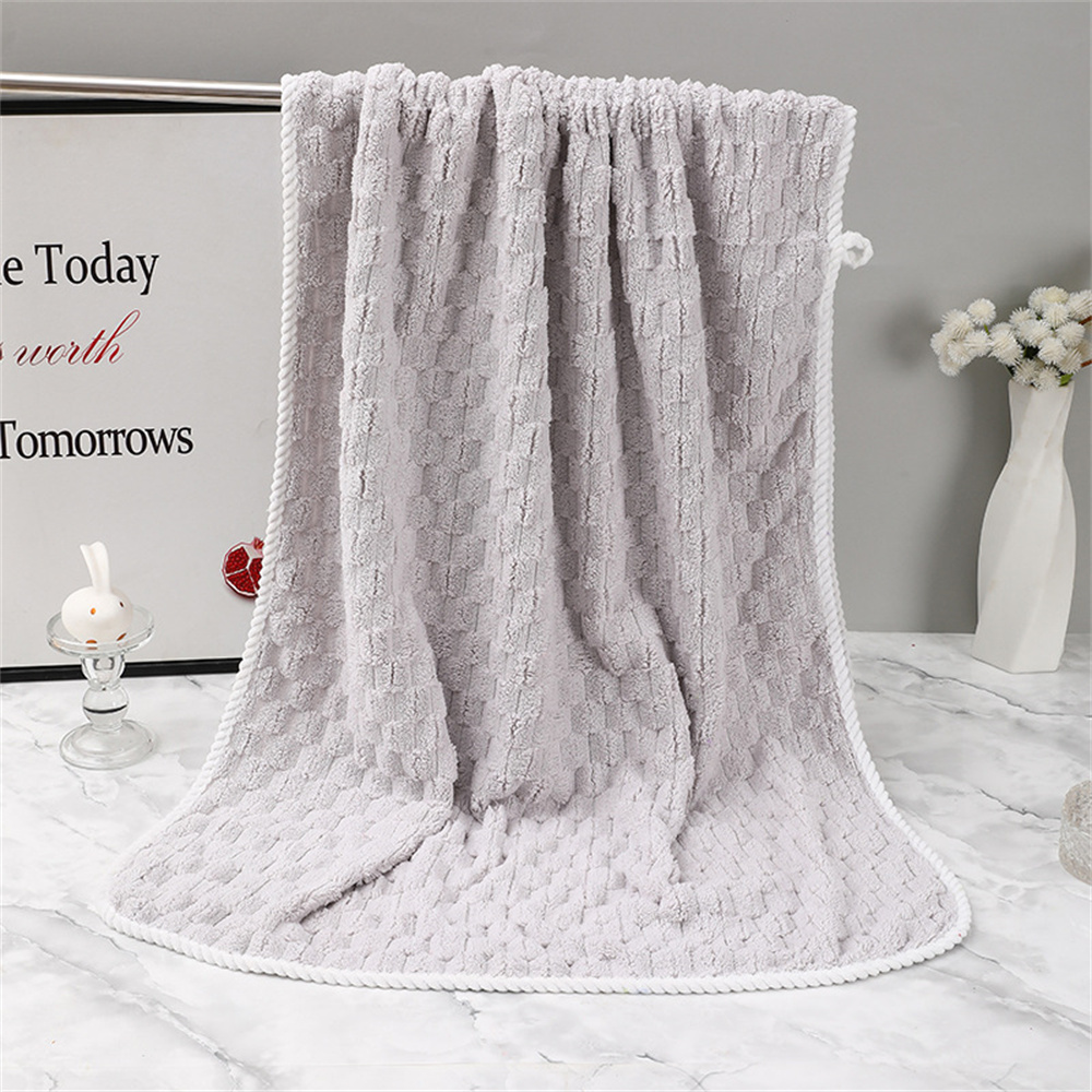 Toalla facial suave y gruesa de lana Coral, absorción de agua y secado rápido, toalla de mano de Color sólido para Baño, 1 Uds.: Rosa