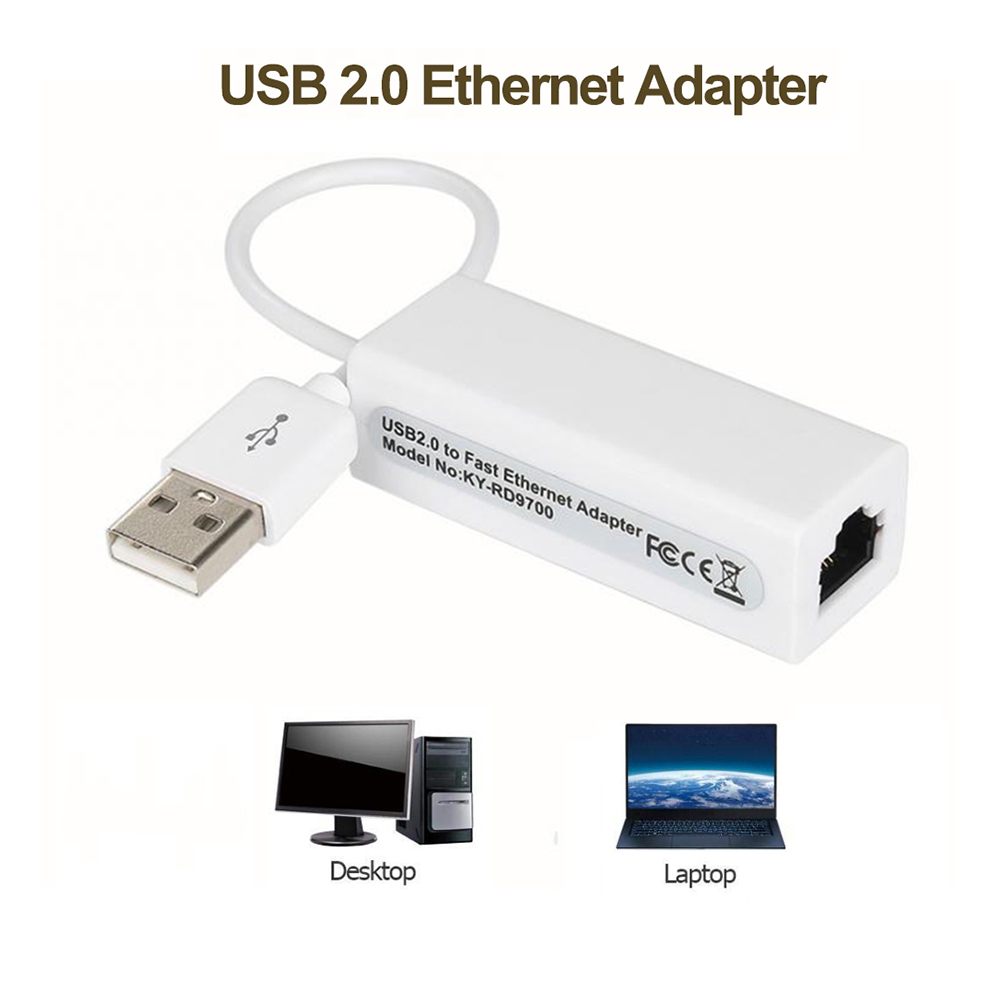 USB Ethernet Adapter 10Mbps Network Card RJ45 USB C Lan For Windows 7/8 Laptop Computer D9700 USB Wired Internet Cable