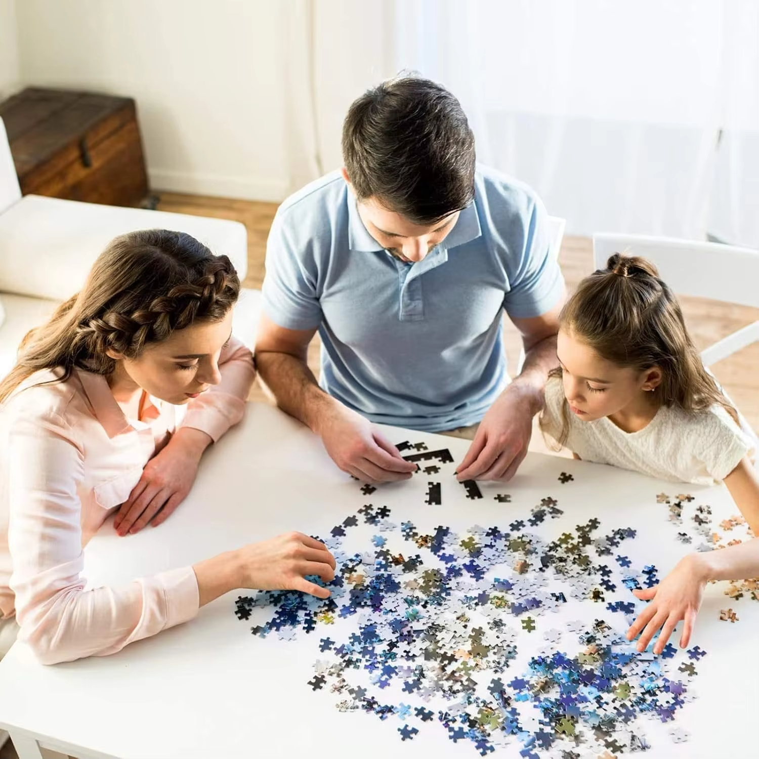 The waterfall house bridge puzzle, 500/1024 pieces – a challenging family game for playrooms, bedrooms, home decoration, and as