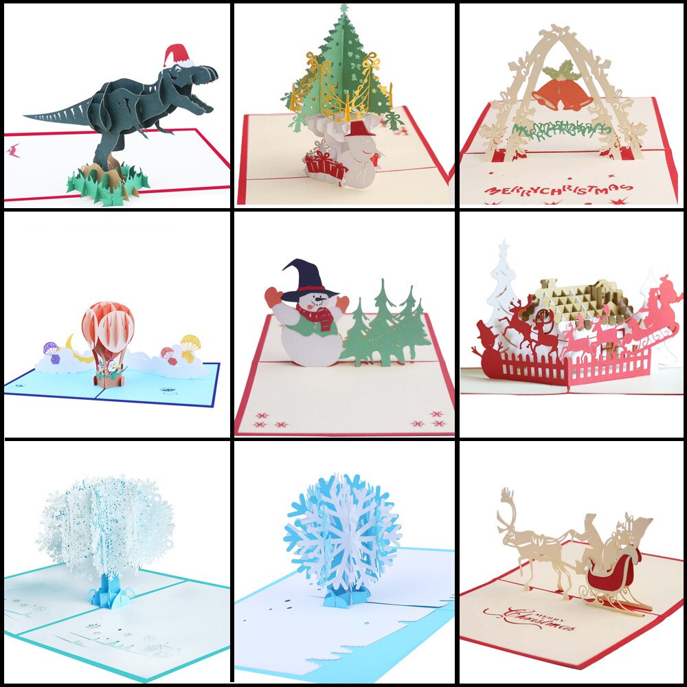 3d Pop-up Santa Cards Marry Christmas Greeting Cards Party Invitations Greeting Card Anniversary Postcard #W2G