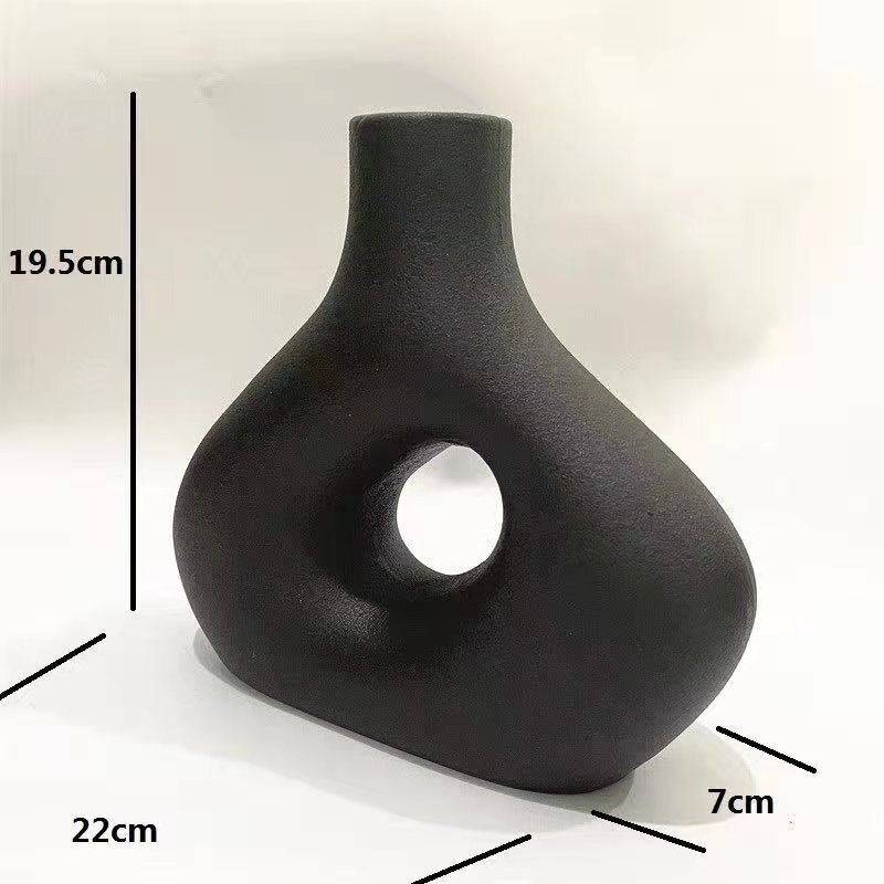 Nordisk keramik vase frostet blomsterbeholder moderne kunst stue boligindretning kontor interiør haveindretning tilbehør