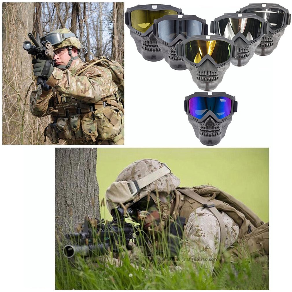 Unisexe lunettes de ski masque modulaire bouche amovible filtre Snowboard lunettes équitation lunettes crâne masque 1 paire