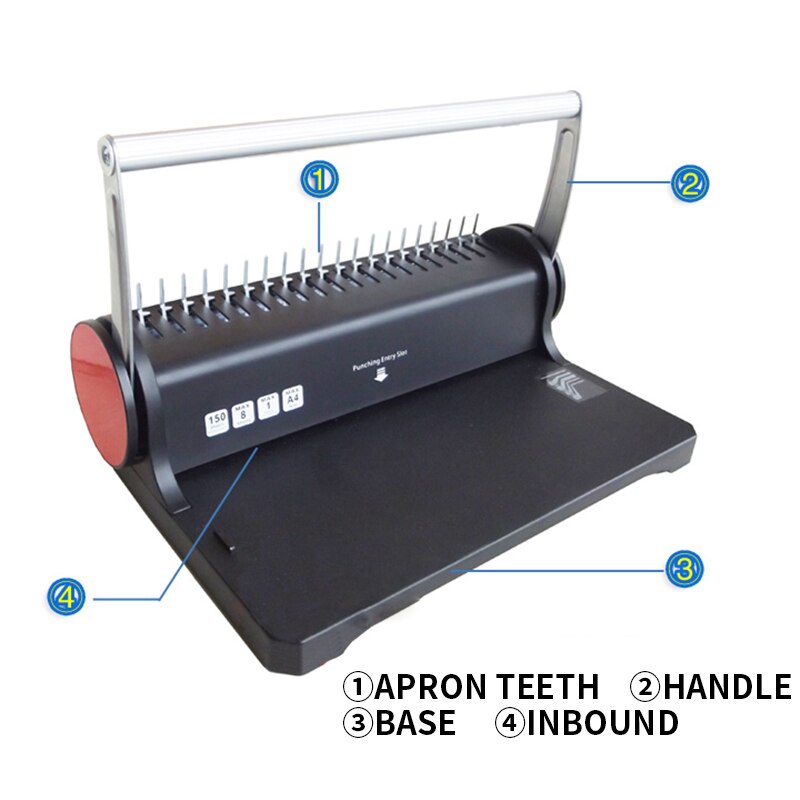 A4 apron clip strip binding machine puncher 21-hole punching machine contract binding square hole round hole comb apron clip