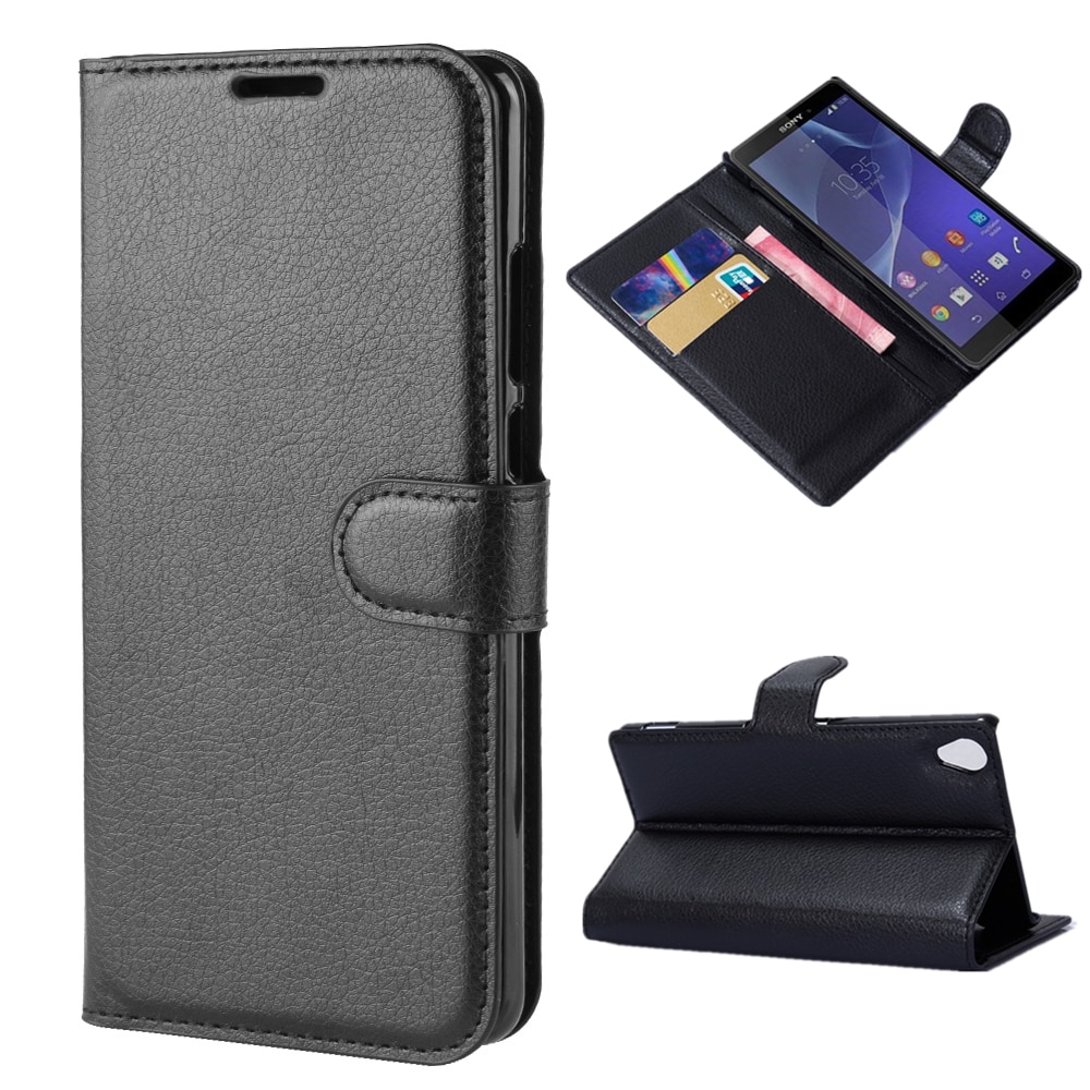 Tarjeta de funda de cartera titular del soporte teléfono casos para Sony Xperia Z3 D6603 D6633 de cáscara protectora de la Caja