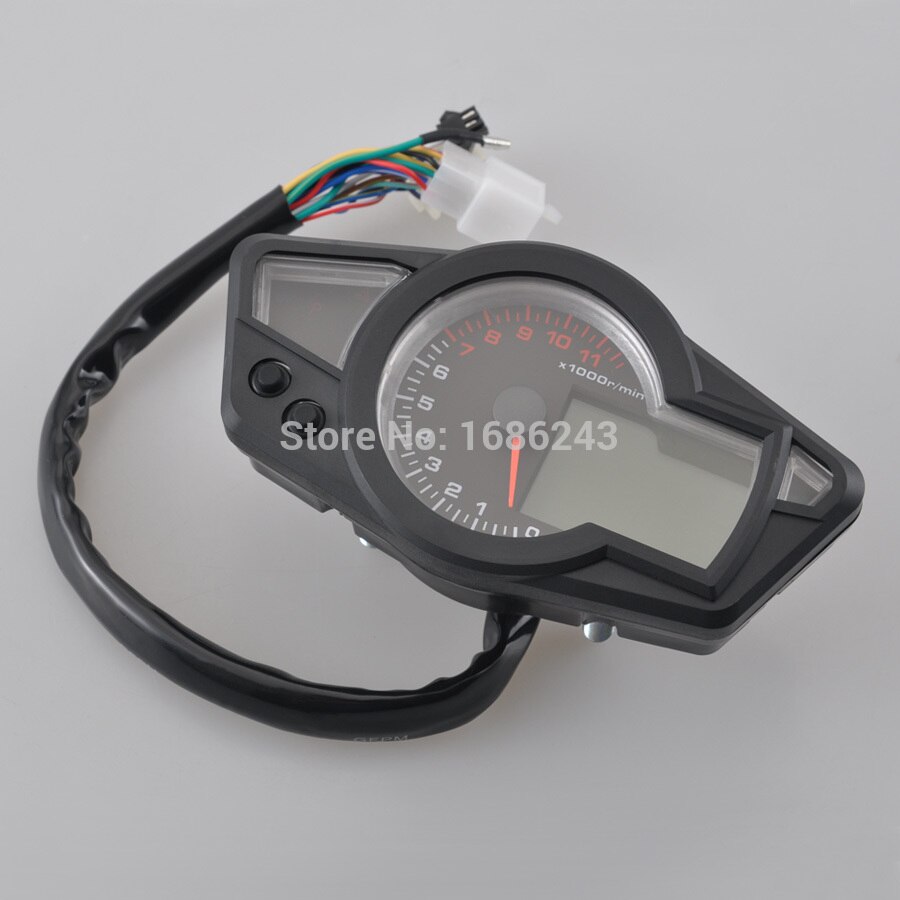 Compteur de vitesse LCD universel pour moto, odomètre numérique, tachymètre, adapté pour 2 et 4 cylindres