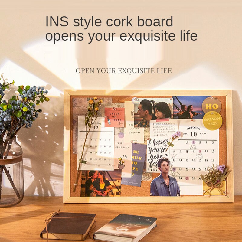Kawaii Soft Wooden Letter Message Board Decorative Postcard Photo Wall Cork Board Memo Paper Background Board Stationery