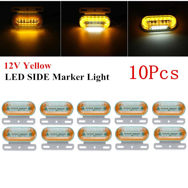 PolarLander 6 stks 24 v 12 v Amber LED Zijmarkeringslichten Zijmarkeringslicht Klaring Lamp voor Trailer Vrachtwagens Geel PolarLander 6 stks 24 v 12 v Amber LED Zijmarkeringslichten Zijmarkeringslicht Klaring Lamp voor Trailer Vrachtwagens Geel
