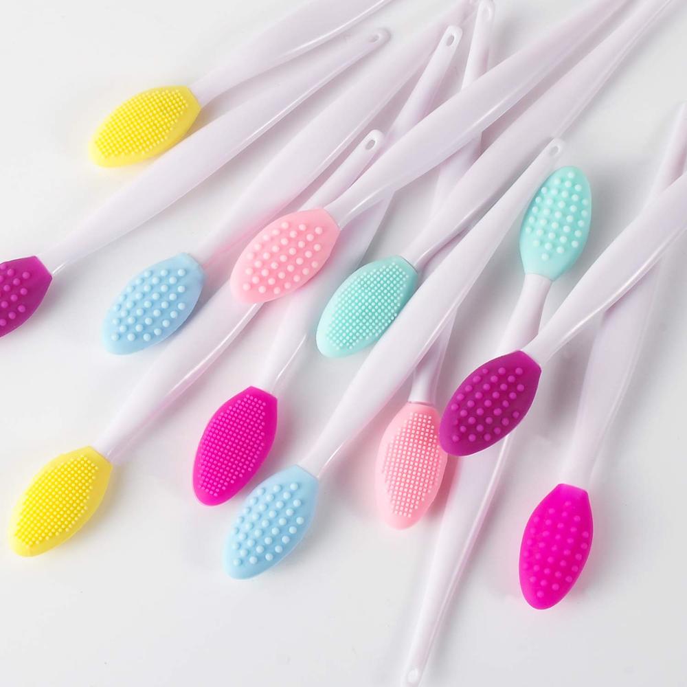 50pcs Lip Scrub Brush Double-Sided Silicone Exfoliating Lip Brush Exfoliating Brush for Men Women
