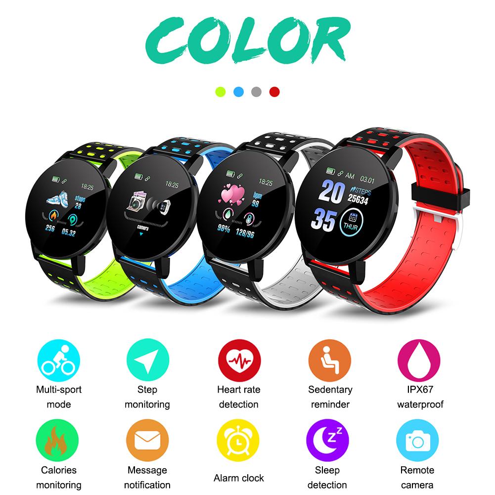 Fitnessur skridttæller ur trin tæller bånd mænd ur, der tæller kalorier pulsmåler smart armbåndsur øvelse
