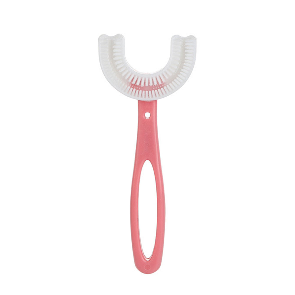 Kids Tandenborstel U-Vorm Zuigeling Tandenborstel Met Handvat Siliconen Oral Care Borstel Voor Peuters Leeftijden 2-12: d