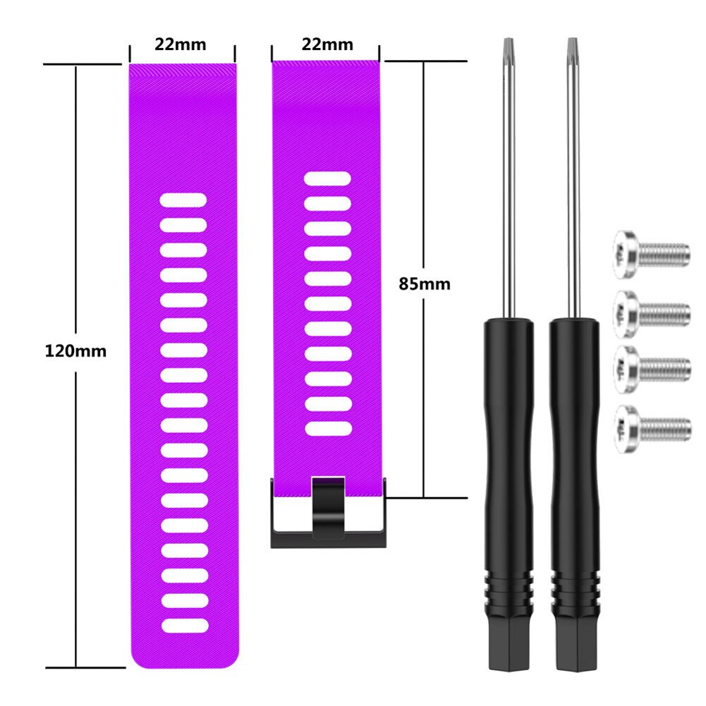Nyaste för garmin forerunner 35 30 byt ut silikon klockarmband armband & verktyg uk: 02 lila