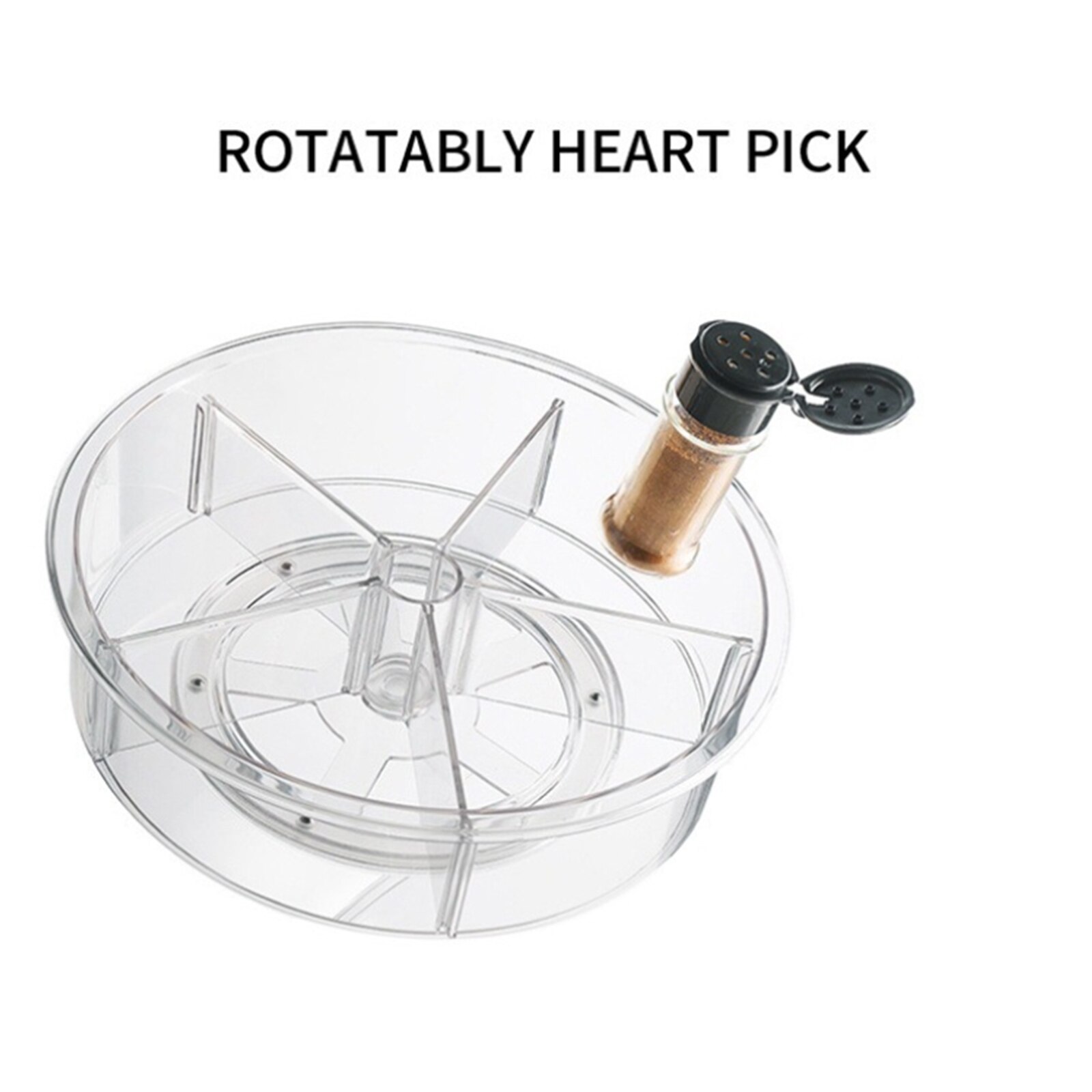 360 Rotation Cabinet Organizer 12 Inch Spice Drink Cosmetic Storage Rack PET Transparent Turntable for Kitchen Bathroom