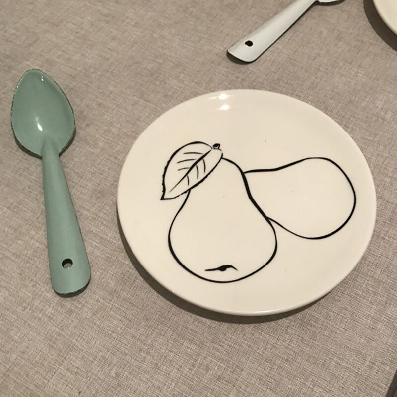 Art Keramische Ronde Plaat Cake Stand Plaat Vajilla Pratos Salade Fruit Servies Platen Voor Keuken Dessert 접시: Default Title