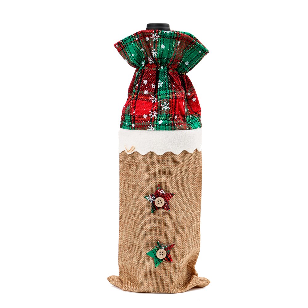 Julemanden rudolf juletræsflaske tøj vinflaske taskeovertræk til hjemmet xmas spisestue dekoration juledekoration
