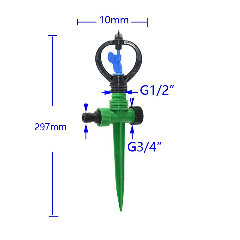 Garden farm irrigation sprinkler With support 360 degrees Rotary Lawn Sprinklers Garden Gardening Water watering 1PC: A