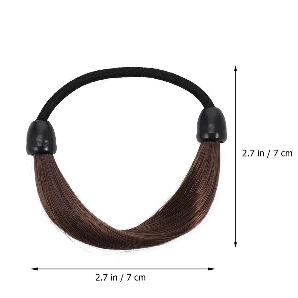 Peluca de pelo de imitación clásica para mujer y niña, lazos de cuerda, soporte de cola de caballo elástico Simple, trenza, tocado de , banda de goma, 4 colores