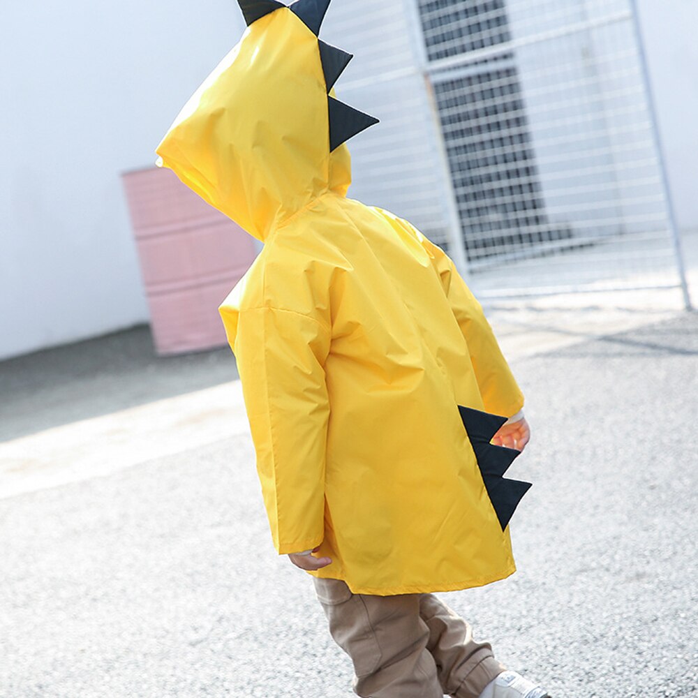 Outdoor Leuke Dinosaurus Polyester Baby Kids Regenjas Waterdichte Regenjas Kinderen Ondoordringbare Poncho Jongens Meisjes Regen Jas Kids: YELLOW / Height 90 cm below
