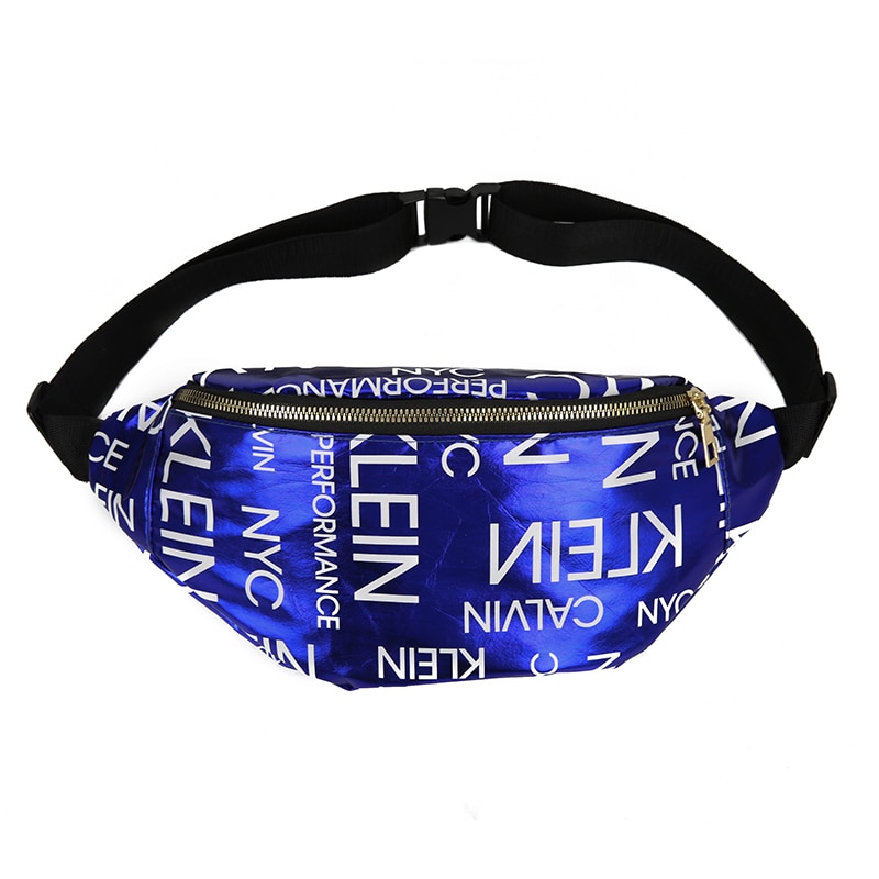 Frauen Männer PU Leder Taille Tasche knapp Drucken fanny Packungen Männer fanny Packungen für Frauen unisex Brust Tasche lässig Taschen: Blau