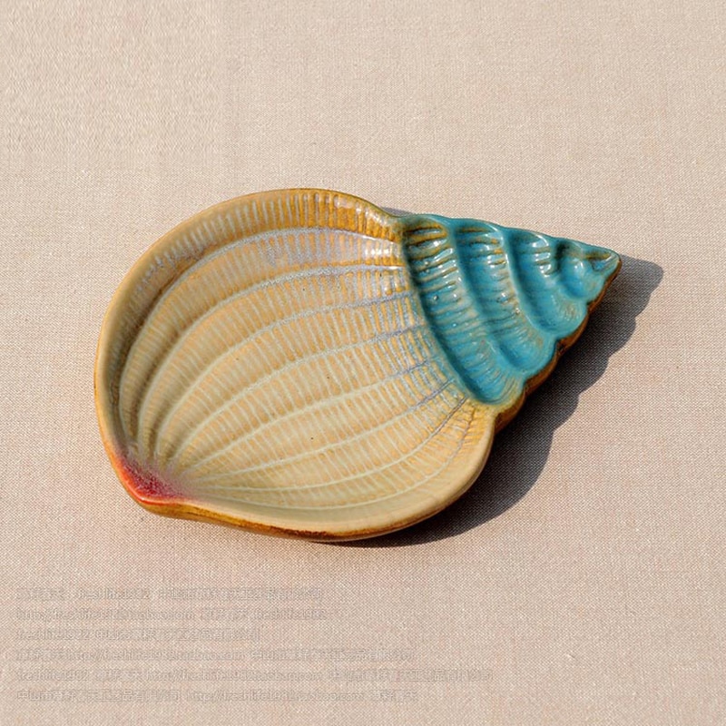 Ceramic Mediterranean Style seashells Starfish Conch Dish plates Soap Box Home decro Ornaments