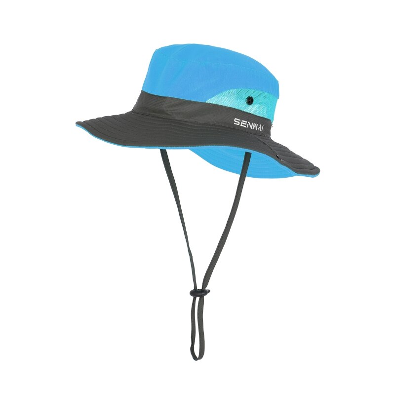 Kids Meisjes Paardenstaart Zomer Zonnehoed Brede Rand Uv-bescherming Emmer Cap Vrouwen Outdoor Brede Rand Opvouwbare Safari Vissen Cap: Sky Blue