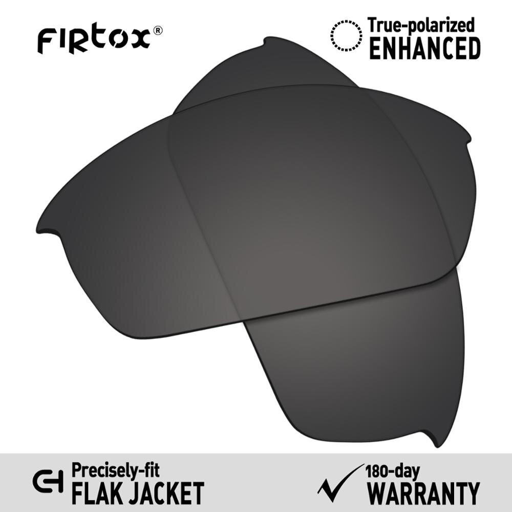 Firtox true  uv400 polariserte linser erstatning til oakley flak jakke solbriller (kun kompatibel linse) - flere farger: Svartpolarisert