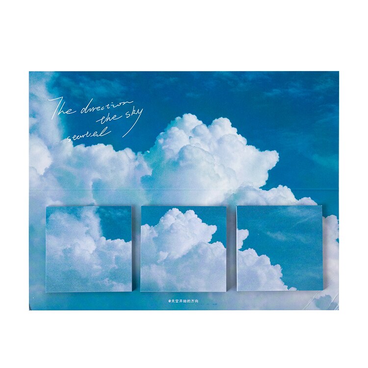 SKYISLE 16 Designs 60pcs Fantasy Sky Cloud Moonlight Memo Pad Deco Sticky Notes Notepad Diary Self-Stick Note Memo Pad: C