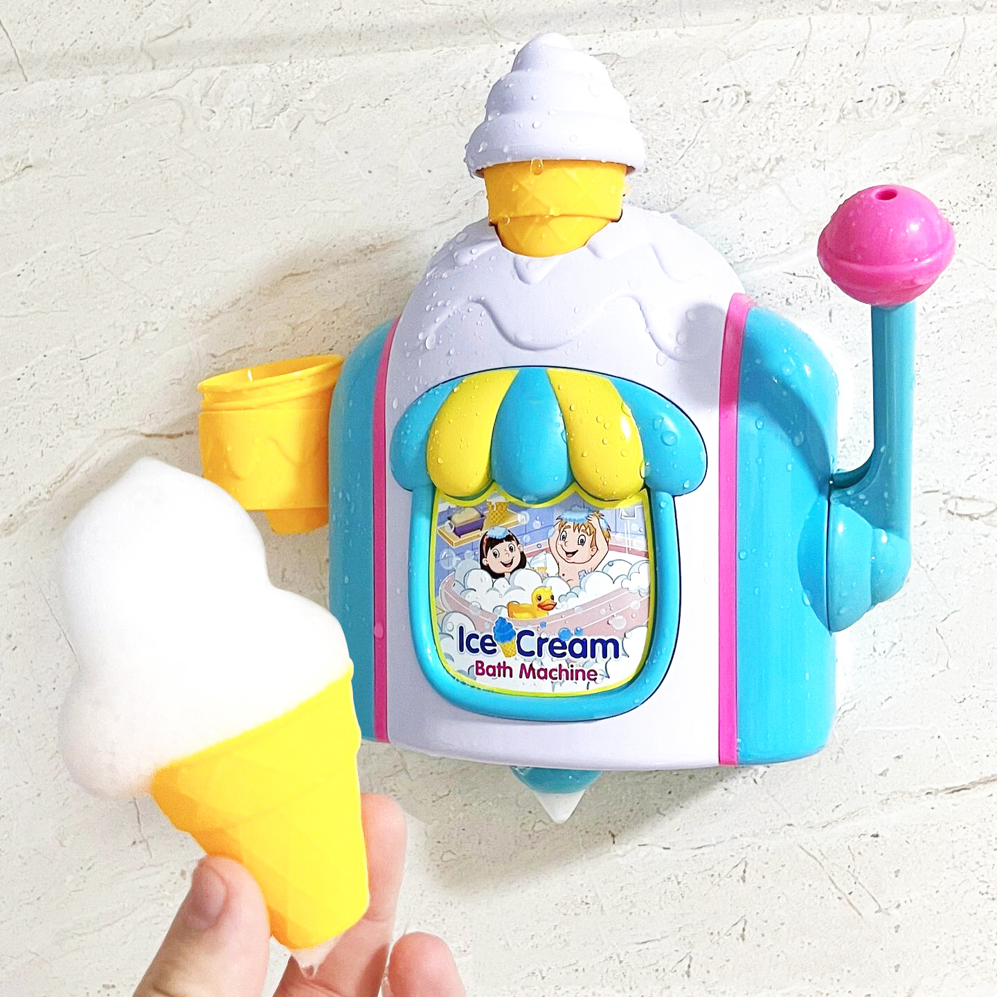 Child Bathroom Shower Bubble Machine Bath Cartoon Ice Cream Machine Manual Bubbles Manufacturing Machine