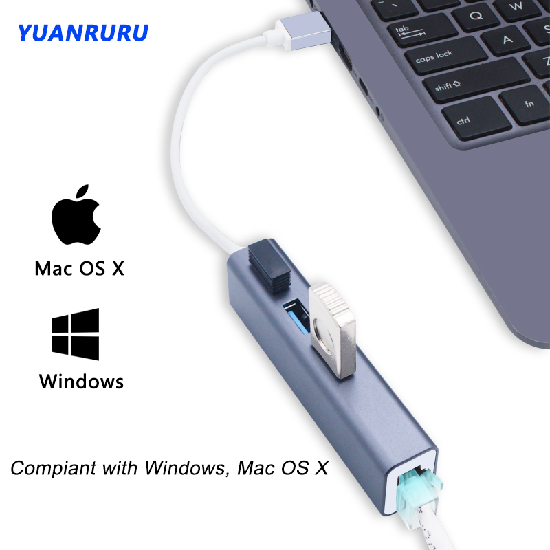 USB Hub 3.0 2.0 USB Ethernet RJ45 Hub100M/1000M Ethernet Adapter Multiple Expander Hub Network Card For Macbook Windows PC