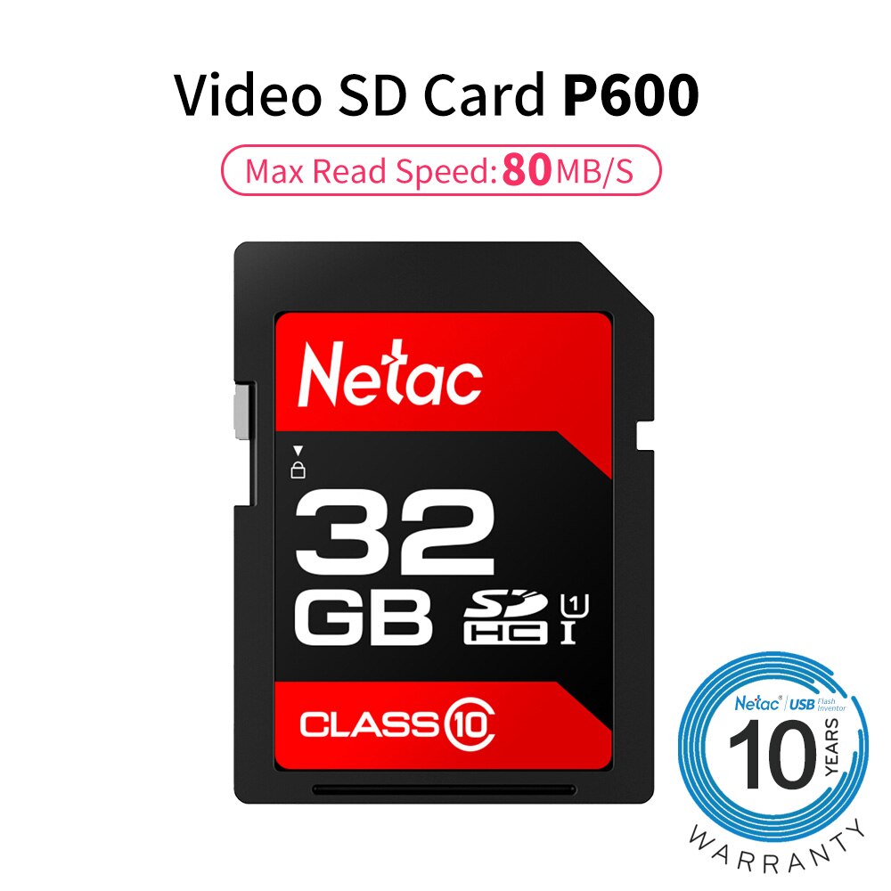 Netac P600 Sd-kaart 32Gb Sdhc/Sdxc Originele Geheugenkaart 64Gb Klasse 10 U1 Hoge Snelheid Van 80 Mb/s 16Gb 128Gb Voor Camera & Dv & Laptop: 32GB