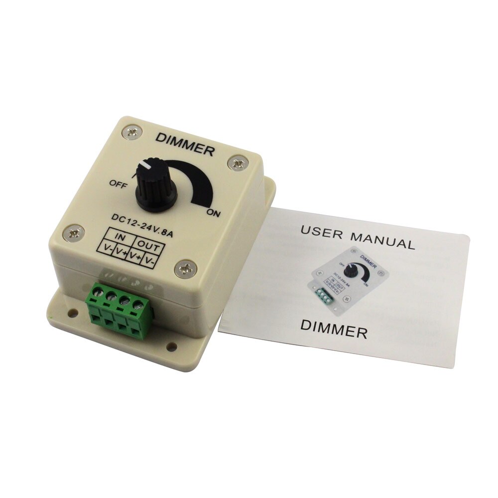 LED Dimmer 12V 24V 8A Knob LED Dimmer Rotary Dimming Wall Switch ON OFF for Single Color LED Strip Light: Default Title