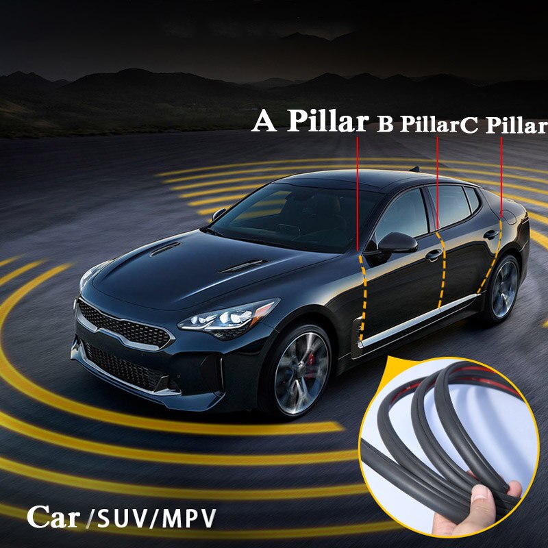 Car Accessories B-Pillar Car Door Rubber Seal Strips Auto Seals Protector Stickers Decor Noise Insulation Adhesives Weatherstrip