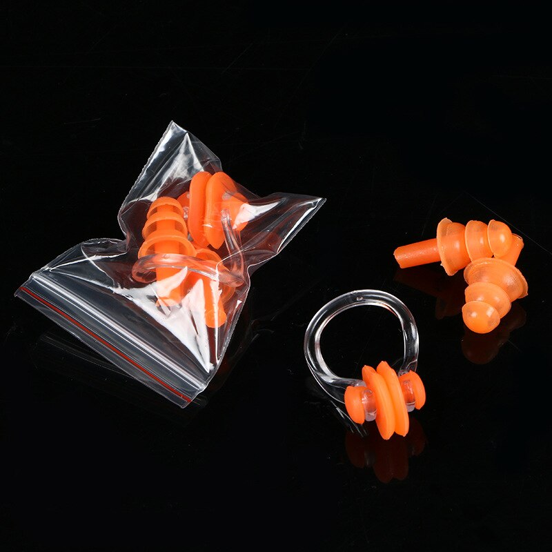 4 @ # Zachte Oordopjes Zwemmen Siliconen Waterdicht Stofdicht Oordopjes Duiken Watersport Zwemmen Anti-noise Accessoires: Orange 1Set