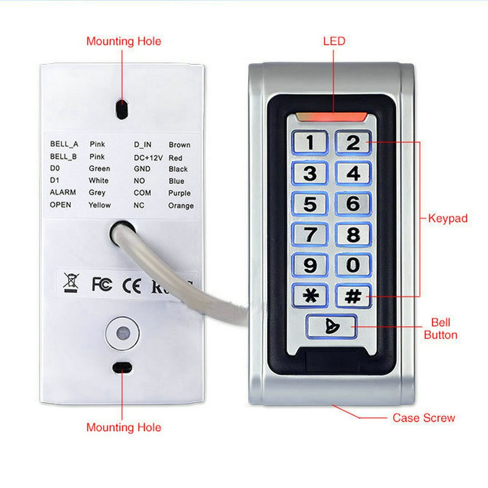 Door Access Control System Controller Waterproof IP68 Metal Case RFID Reader Keypad /SY5000W