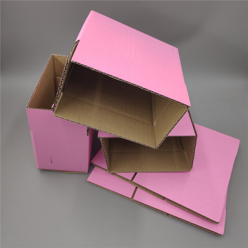 13*8*9cm 50 stücke bunte verrotten rosa schwarz grün gelb kleine Karton Verpackung Kasten, wellpappe Kasten: Rosa