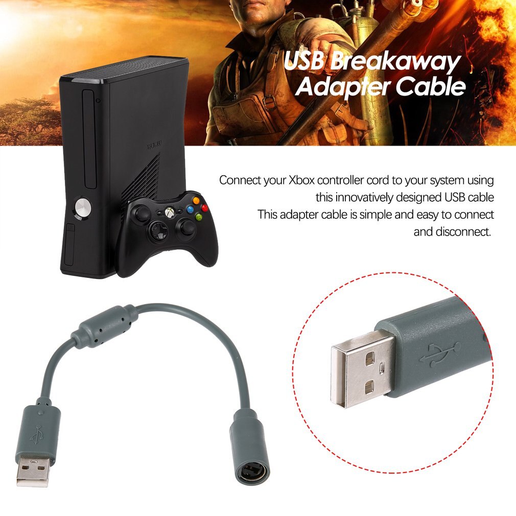 Mayitr 1pc 26cm USB Converter Cable Cord Wired PC USB Port Adapter Cable For Xbox 360 Wired Controller