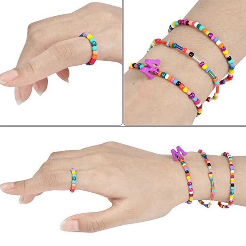 14126pc kralenset gemengde kleuren glaskralen diy armband ketting materiaal armband sieraden maken en knutselen voor armband elastiek