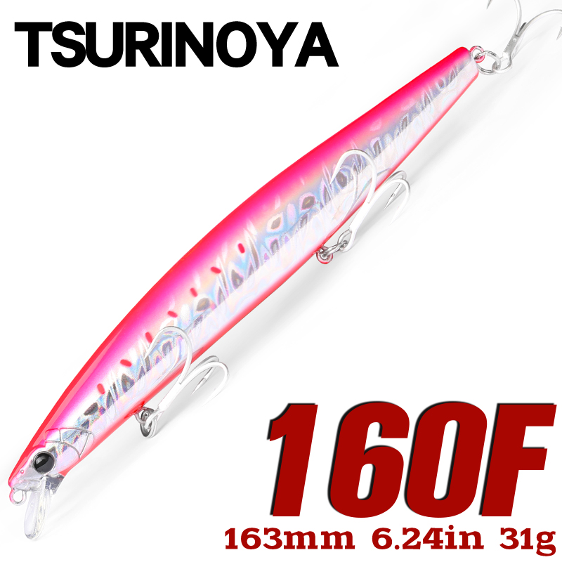 Tsurinoya 160F Drijvende Minnow Vissen Lokken Stinger 163Mm 31G Lange Casting Kunstmatige Zeebaars Saltwater Grote Harde Aas