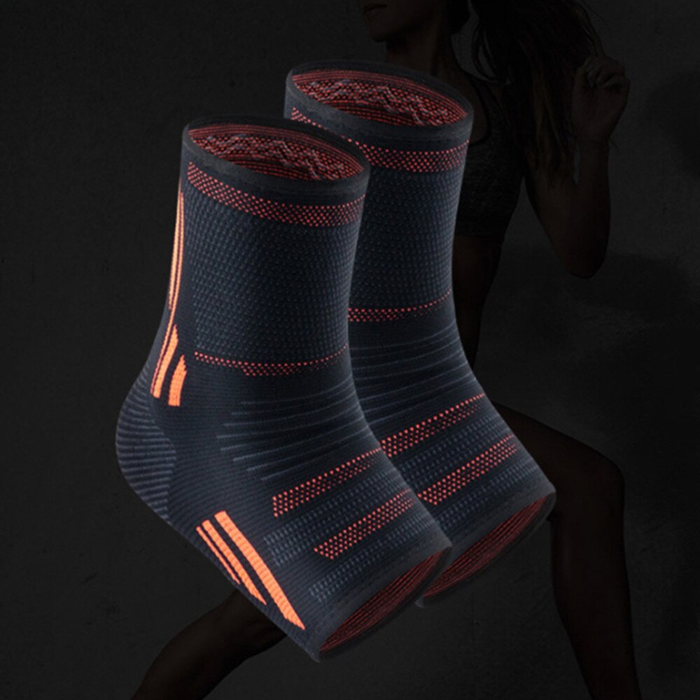 2 sztuk moda sport kostki ochraniacz dzianiny kostki pielęgnacja rękawem robić ćwiczeń bieganie zdatność koszykówka (czarny i pomarańczowy rozmiar: jak pokazano