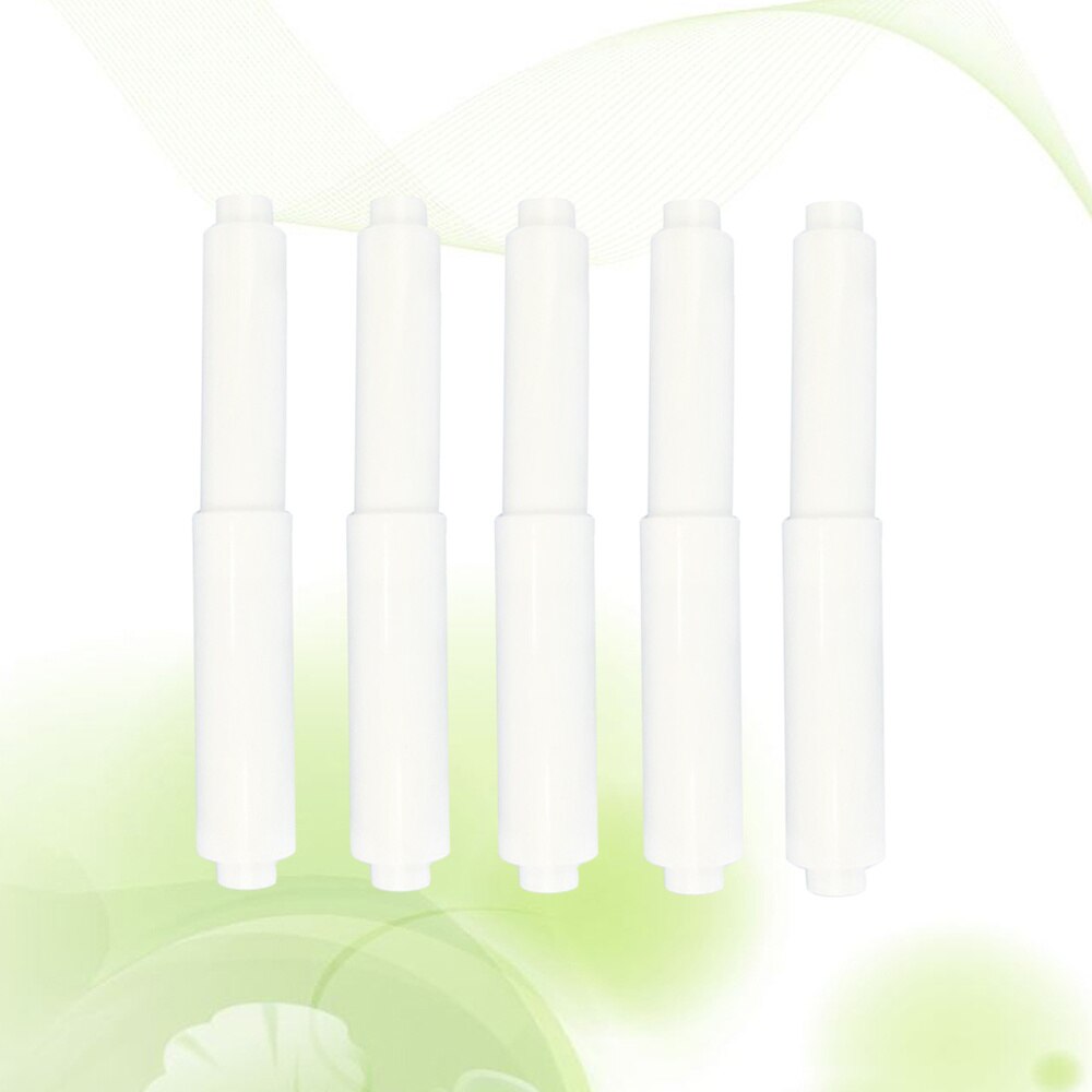 5Pcs Roller Fit-All Style Plastic-Spring Loaded White Roller Bathroom Paper Holder Replacement(White)