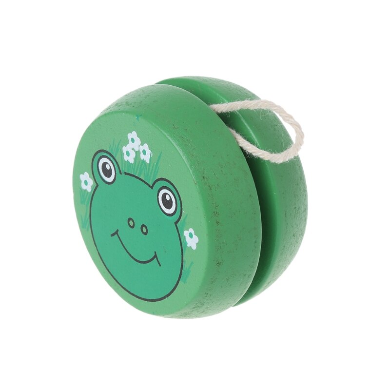 Juguetes estampados animales bonitos yoyó de madera, juguetes educativos fáciles, juguete clásico BX0D: green