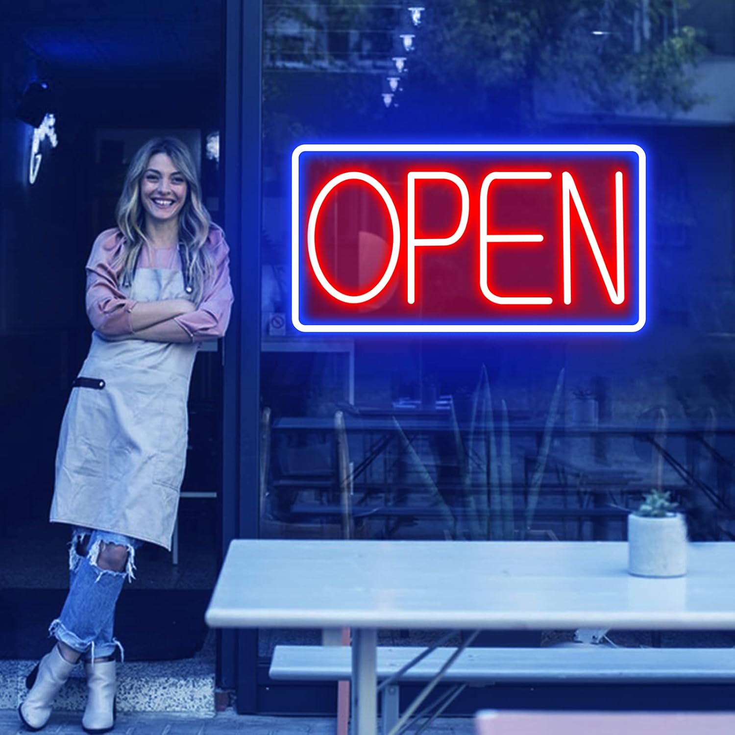 Open Neon Signs for Business LED Neon Open Signs Light Up Open Sign for Shop Store Florists Bar Salon Cafes Restaurant Pubs: Default Title